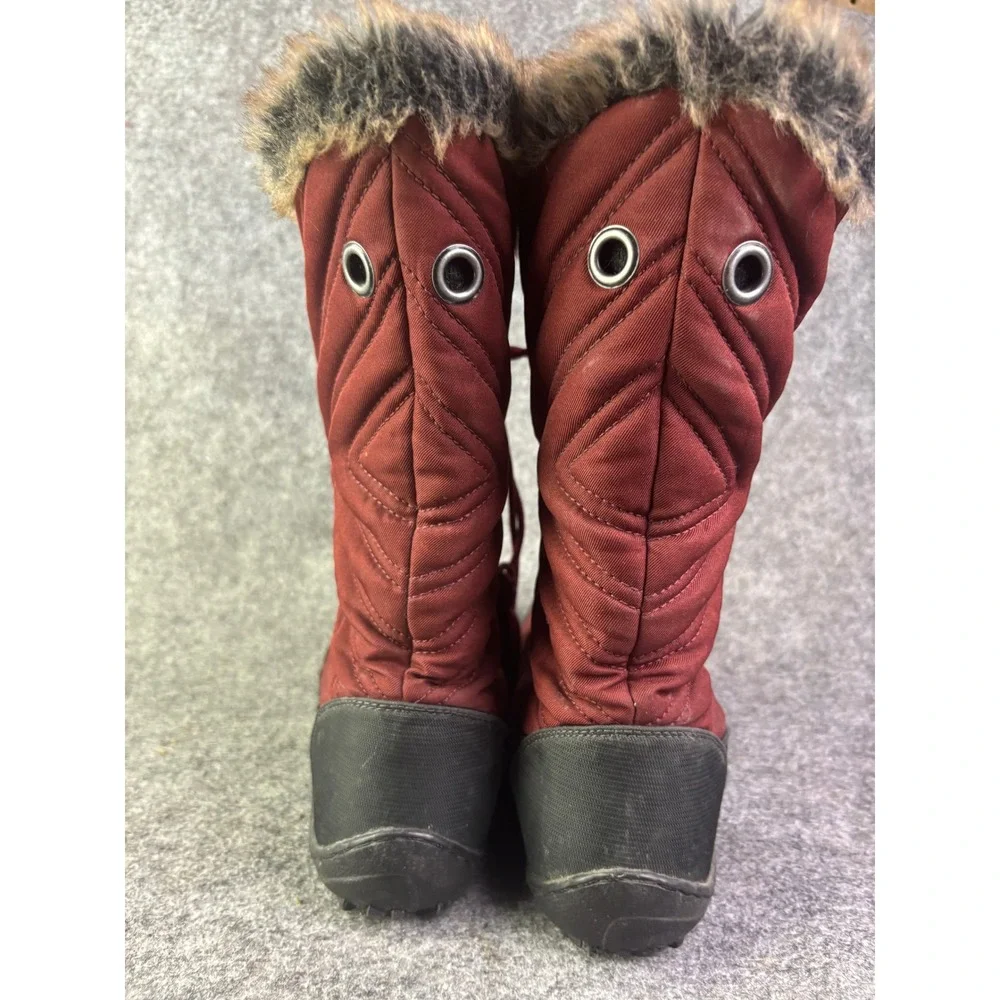 Columbia Minx Mid‎ III Snow Boots Womens 10 Burgundy Waterproof Faux Fur